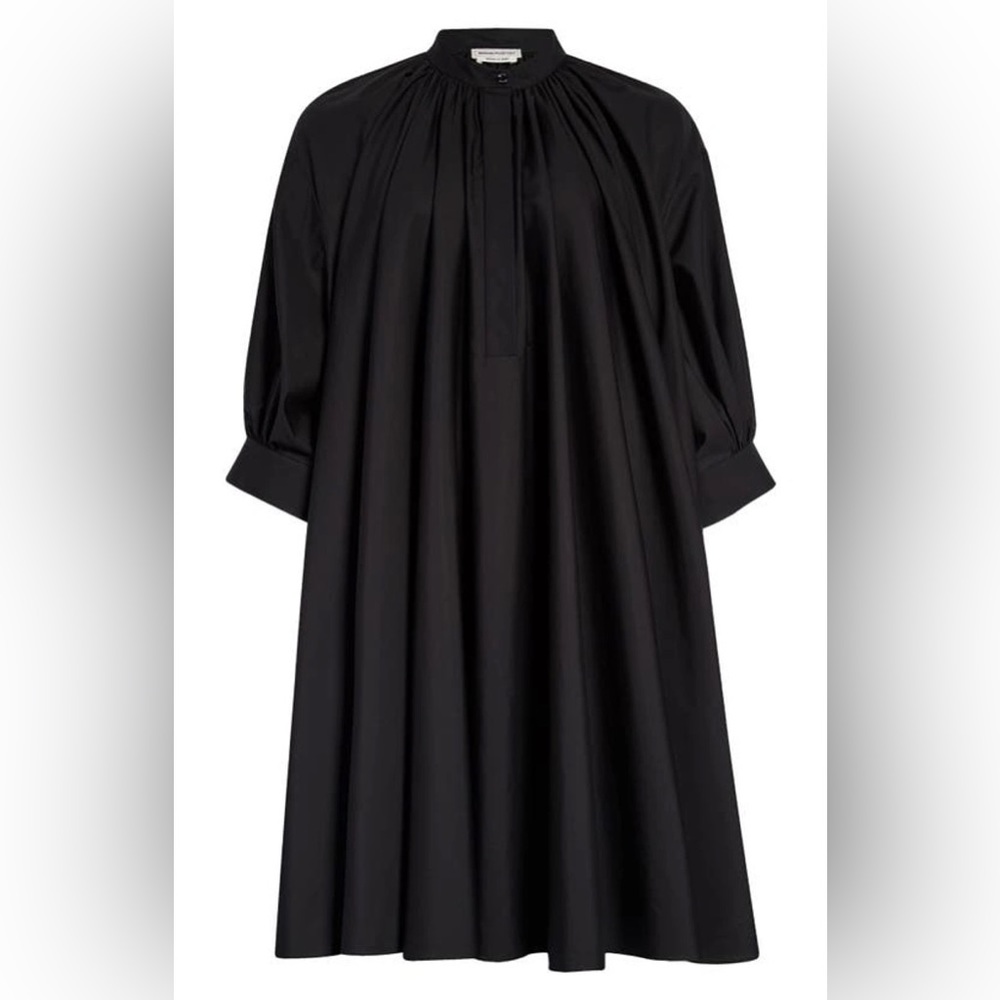 Alexander McQueen Elbow Puffy-Sleeve Trapeze Dress - Picture 1 of 12